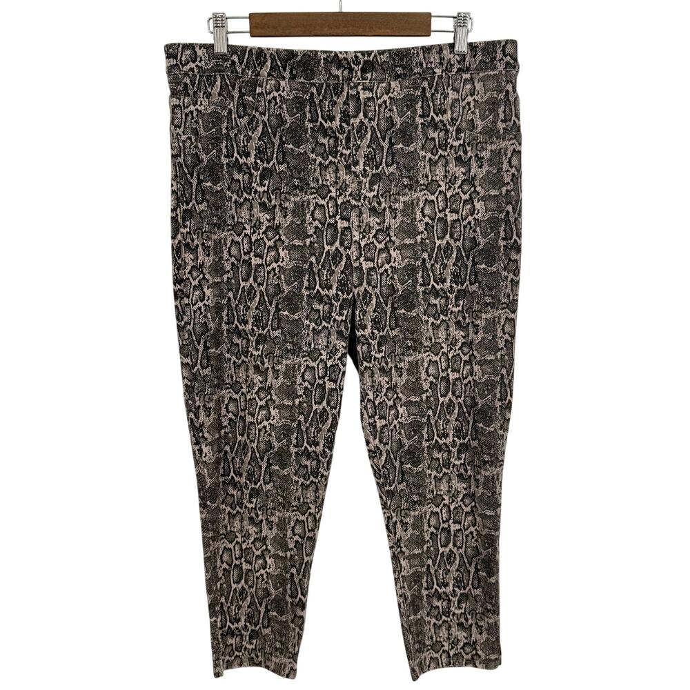 SPANX Snake Print Slim Leg Pants in Black and Gray